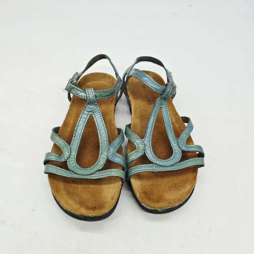 Naot Dorith Sandals Womens Size 5 (36) Leather Strappy Flat Comfort Shoes Teal
